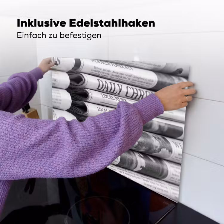 Krant - Stapel - Nieuws - Zwart-wit - Media Inductie beschemer met haakjes klein -ky-ophangen-de