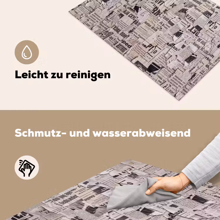 Krant - Gescheurd - Textuur - Abstract - Zwart-wit Inductie beschemer met haakjes klein -ky-schoon-de