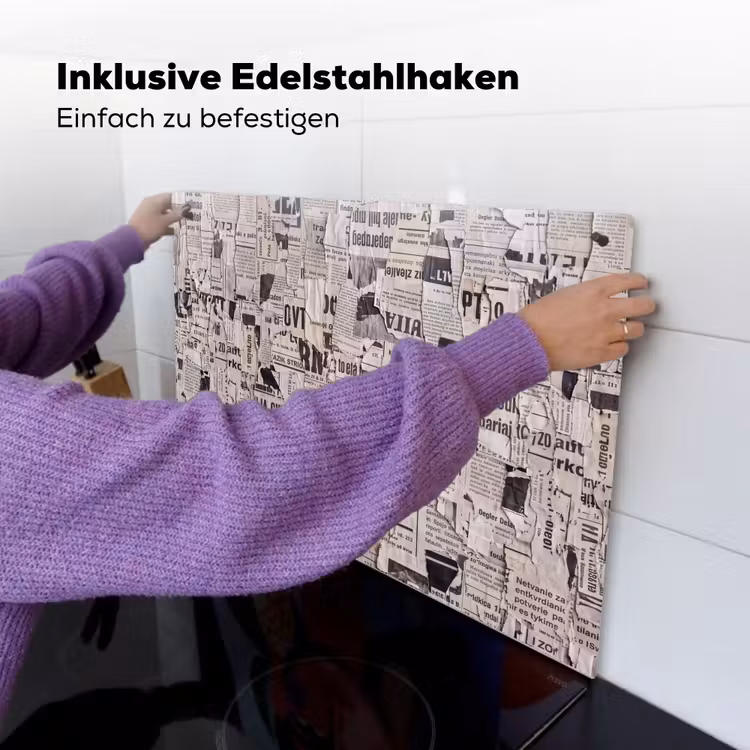 Krant - Gescheurd - Textuur - Abstract - Zwart-wit Inductie beschemer met haakjes klein -ky-ophangen-de