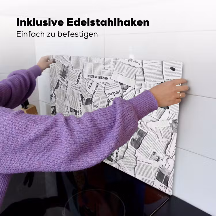 Krant - Versnipperd - Textuur - Zwart-wit - Abstract Inductie beschemer met haakjes klein -ky-ophangen-de
