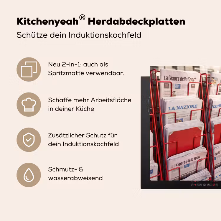 Kranten - Rek - Stedelijk - Dagelijks leven - Rood Inductie beschemer met haakjes klein -ky-usp-de