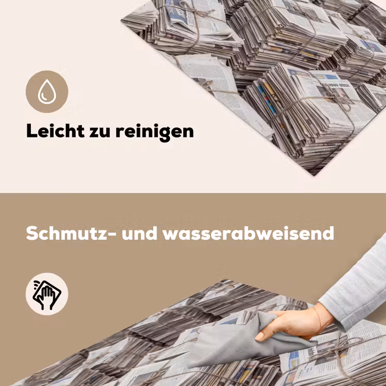 Kranten - Stapels - Touw - Informatie - Vintage Inductie beschemer met haakjes klein -ky-schoon-de