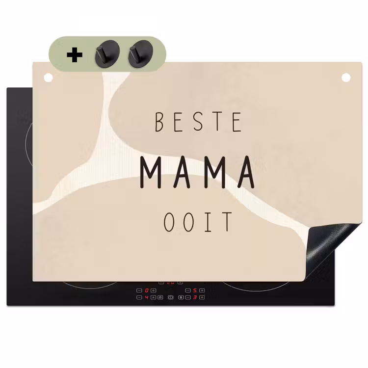 2-in-1 Herdabdeckplatte & Spritzschutz - Zitate - Beste Mutter aller Zeiten - Mutter - Sprichwörter - Quotes - Beste mama ooit - Mama - Spreuken Inductie beschemer met haakjes klein