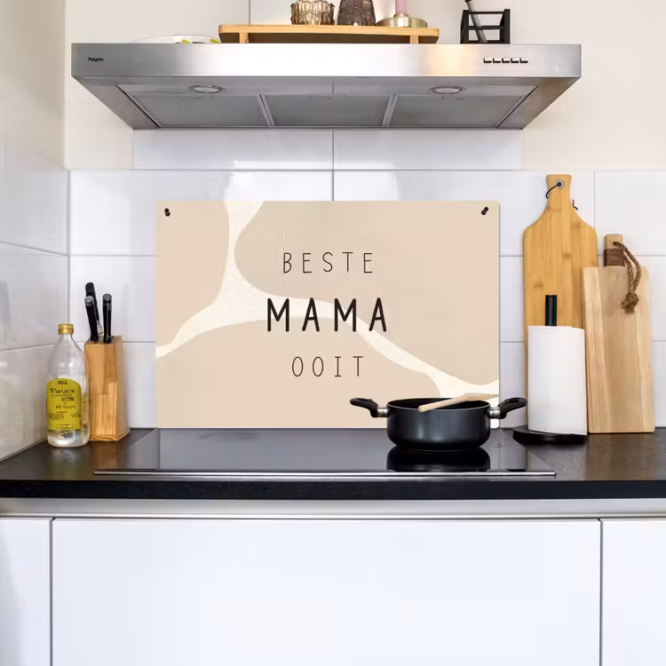 2-in-1 Herdabdeckplatte & Spritzschutz - Zitate - Beste Mutter aller Zeiten - Mutter - Sprichwörter - Quotes - Beste mama ooit - Mama - Spreuken Inductie beschemer met haakjes klein