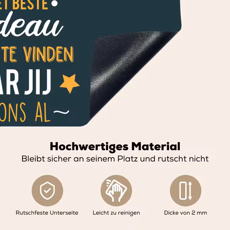 2-in-1 Herdabdeckplatte & Spritzschutz - Zitate - Daddy - Sprichwörter - Daddy du hast uns schon - Quotes - Papa - Spreuken - Papa jij hebt ons al Inductie beschemer met haakjes klein