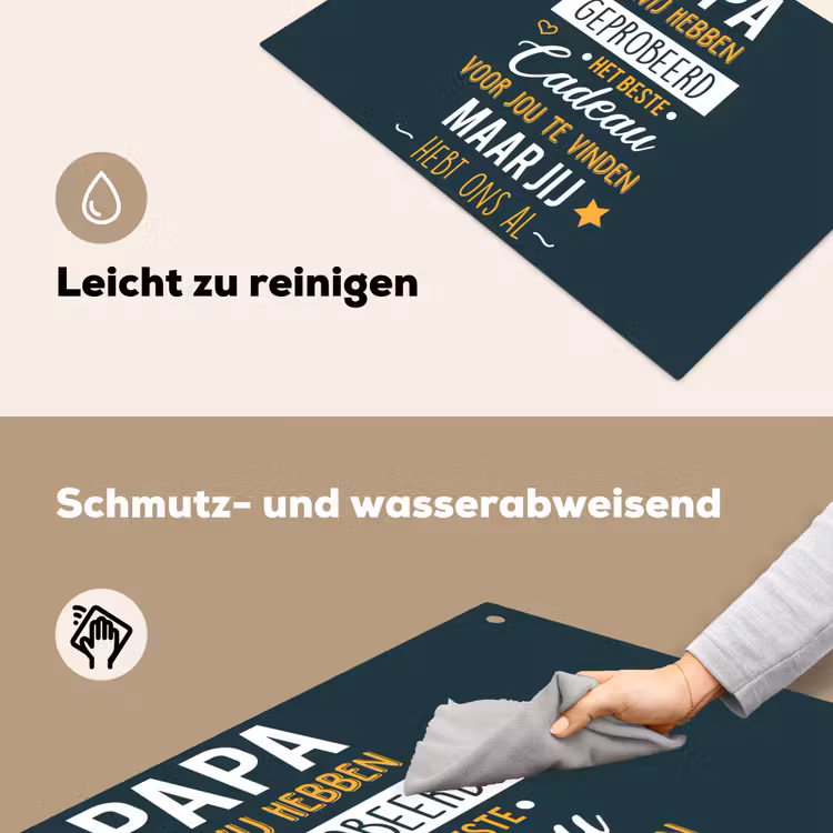 2-in-1 Herdabdeckplatte & Spritzschutz - Zitate - Daddy - Sprichwörter - Daddy du hast uns schon - Quotes - Papa - Spreuken - Papa jij hebt ons al Inductie beschemer met haakjes klein