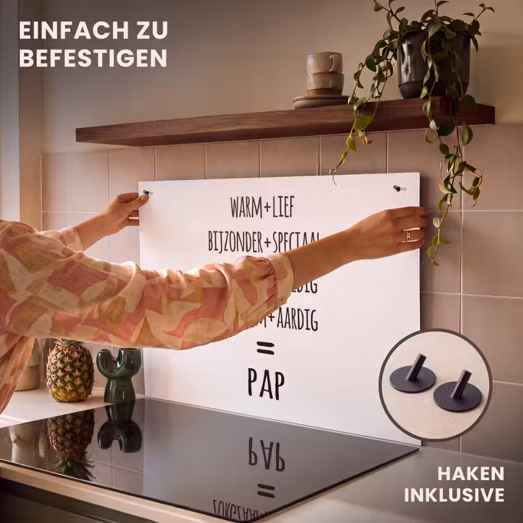 2-in-1 Herdabdeckplatte & Spritzschutz - Zitate – Definition von „Vater“ – Sprichwörter – Vater - Quotes - Dad definition - Proverbs - Father Inductie beschemer met haakjes klein