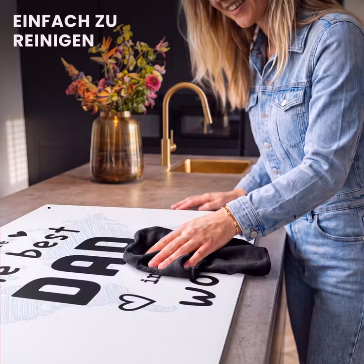 2-in-1 Herdabdeckplatte & Spritzschutz - Zitate - Der beste Papa der Welt - Sprichwörter - Papa - Quotes - The best dad in the world - Spreuken - Papa Inductie beschemer met haakjes klein