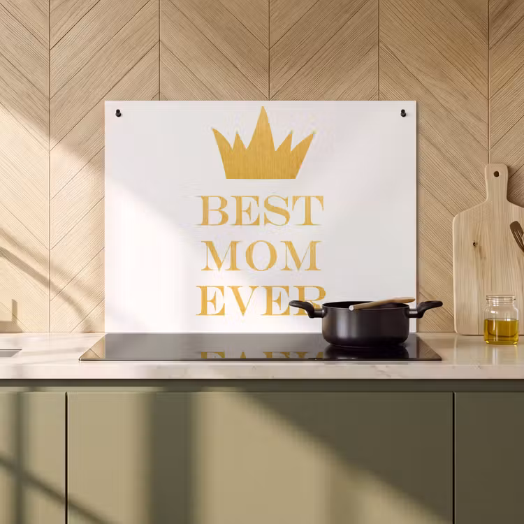 2-in-1 Herdabdeckplatte & Spritzschutz - Zitate - Die beste Mutter aller Zeiten - Sprichwörter - Mum - Quotes - Best mom ever - Spreuken - Mama Inductie beschemer met haakjes klein