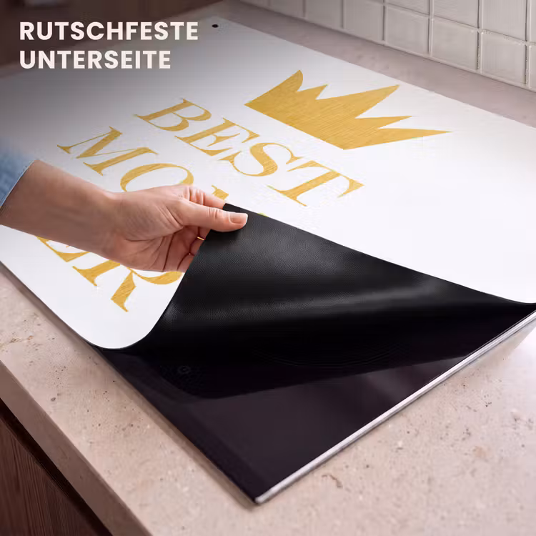 2-in-1 Herdabdeckplatte & Spritzschutz - Zitate - Die beste Mutter aller Zeiten - Sprichwörter - Mum - Quotes - Best mom ever - Spreuken - Mama Inductie beschemer met haakjes klein