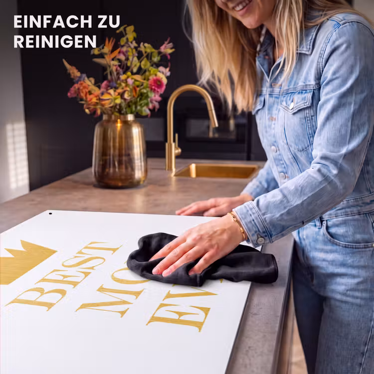 2-in-1 Herdabdeckplatte & Spritzschutz - Zitate - Die beste Mutter aller Zeiten - Sprichwörter - Mum - Quotes - Best mom ever - Spreuken - Mama Inductie beschemer met haakjes klein