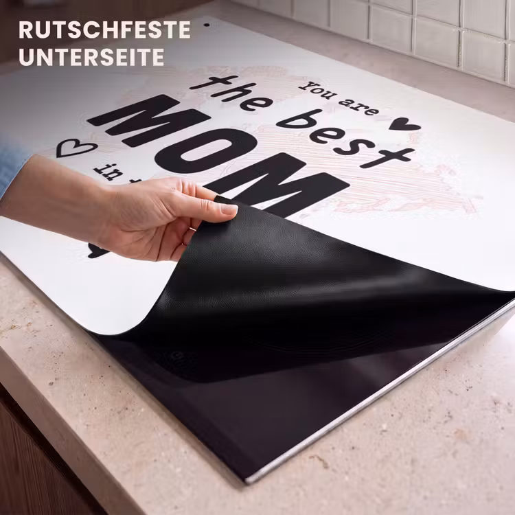 2-in-1 Herdabdeckplatte & Spritzschutz - Zitate - Du bist die beste Mutter der Welt - Sprichwörter - Mum - Quotes - You are the best mom in the world - Spreuken - Mama Inductie beschemer met haakjes klein