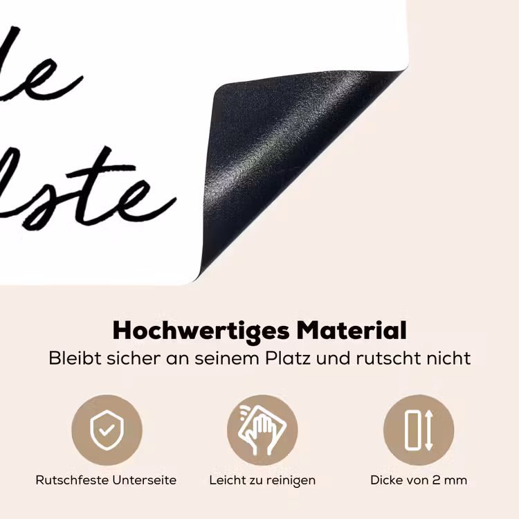 2-in-1 Herdabdeckplatte & Spritzschutz - Zitate - Mama, du bist die Süßeste - Mutter - Sprichwörter - Quotes - Mama jij bent de liefste - Moeder - Spreuken Inductie beschemer met haakjes klein