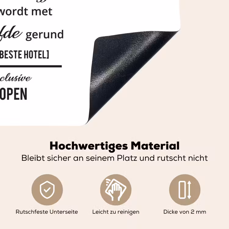 2-in-1 Herdabdeckplatte & Spritzschutz - Zitate – Mama – Sprichwörter – Hotel Mama - Quotes - Mommy - Proverbs - Hotel mom Inductie beschemer met haakjes klein