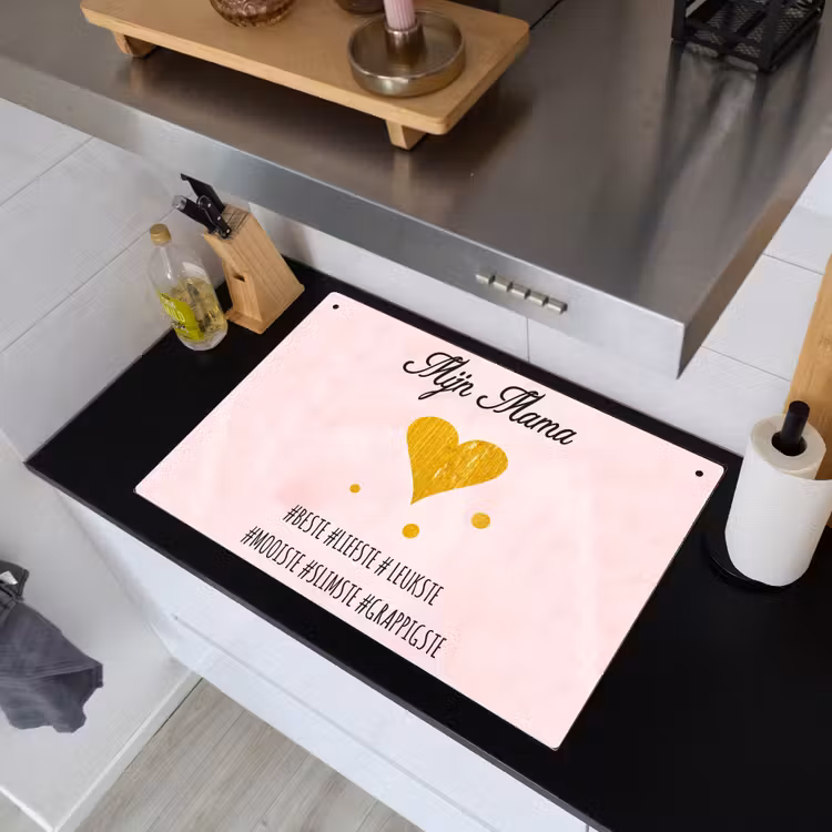 2-in-1 Herdabdeckplatte & Spritzschutz - Zitate - Mutter - Sprichwörter - Meine Mutter - Quotes - Moeder - Spreuken - Mijn mama Inductie beschemer met haakjes klein