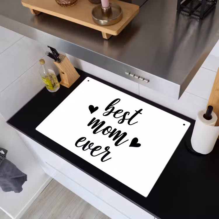 2-in-1 Herdabdeckplatte & Spritzschutz - Zitate - Muttertag - Geschenk - Quotes - Moederdag - Cadeau Inductie beschemer met haakjes klein