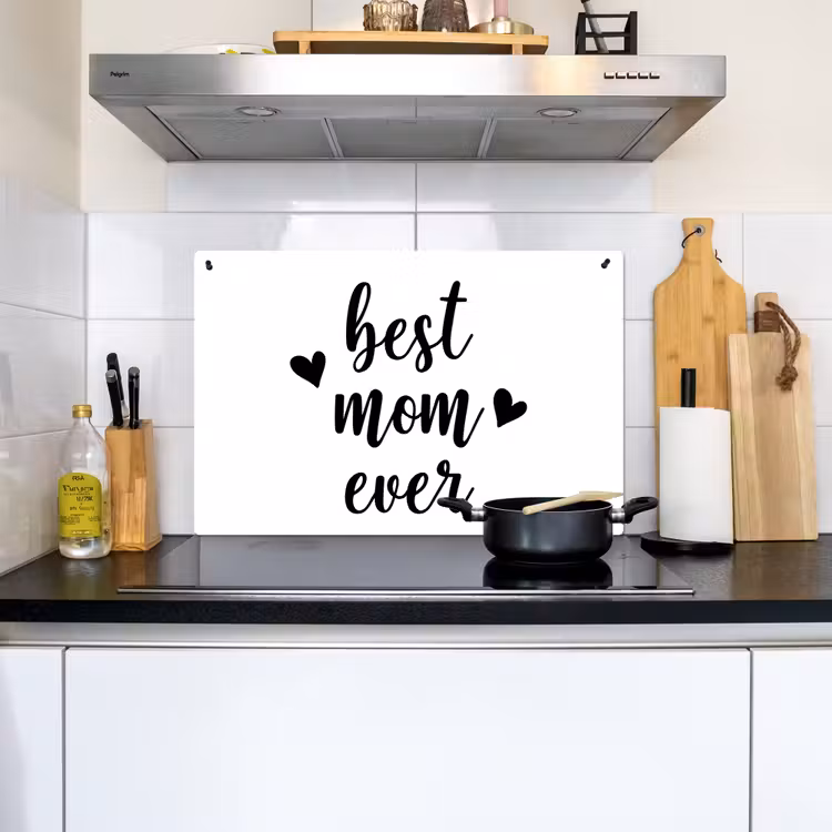 2-in-1 Herdabdeckplatte & Spritzschutz - Zitate - Muttertag - Geschenk - Quotes - Moederdag - Cadeau Inductie beschemer met haakjes klein