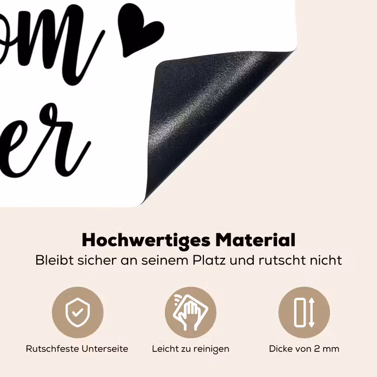 2-in-1 Herdabdeckplatte & Spritzschutz - Zitate - Muttertag - Geschenk - Quotes - Moederdag - Cadeau Inductie beschemer met haakjes klein