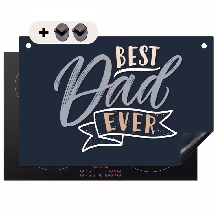 2-in-1 Herdabdeckplatte & Spritzschutz - Zitate - Papa - Bester Papa aller Zeiten - Sprichwörter - Quotes - Papa - Best dad ever - Spreuken Inductie beschemer met haakjes klein