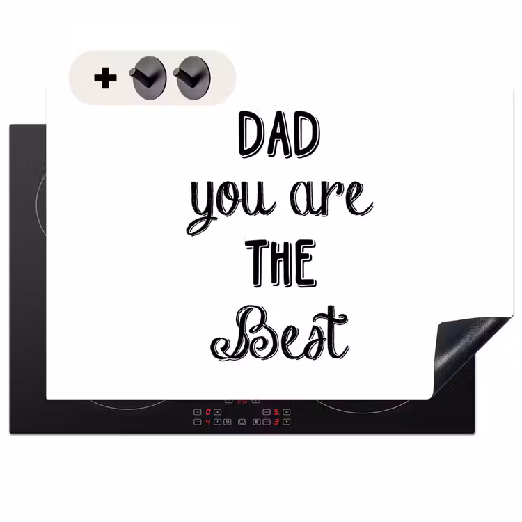 2-in-1 Herdabdeckplatte & Spritzschutz - Zitate - Papa du bist der Beste - Sprichwörter - Papa - Quotes - Dad you are the best - Spreuken - Papa Inductie beschemer met haakjes klein
