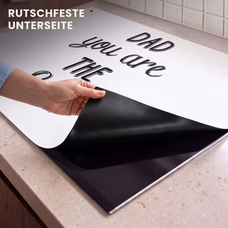 2-in-1 Herdabdeckplatte & Spritzschutz - Zitate - Papa du bist der Beste - Sprichwörter - Papa - Quotes - Dad you are the best - Spreuken - Papa Inductie beschemer met haakjes klein