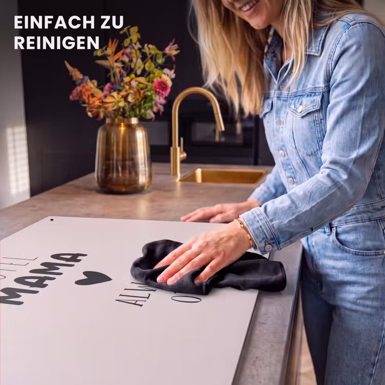 2-in-1 Herdabdeckplatte & Spritzschutz - Zitate - Sprichwörter - Hotel Mama immer offen - Mama - Quotes - Spreuken - Hotel mama always open - Mama Inductie beschemer met haakjes klein