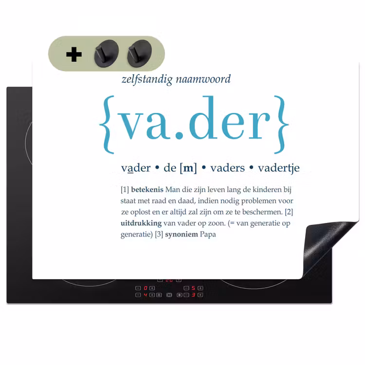 2-in-1 Herdabdeckplatte & Spritzschutz - Zitate - Vater Definition - Sprichwörter - Wörterbuch - Quotes - Vader definitie - Spreuken - Woordenboek Inductie beschemer met haakjes klein