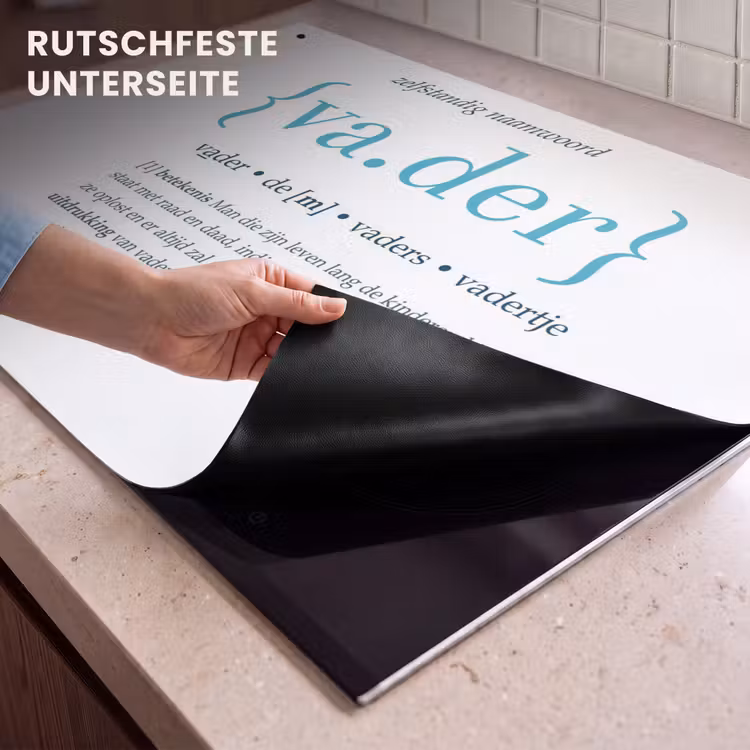 2-in-1 Herdabdeckplatte & Spritzschutz - Zitate - Vater Definition - Sprichwörter - Wörterbuch - Quotes - Vader definitie - Spreuken - Woordenboek Inductie beschemer met haakjes klein