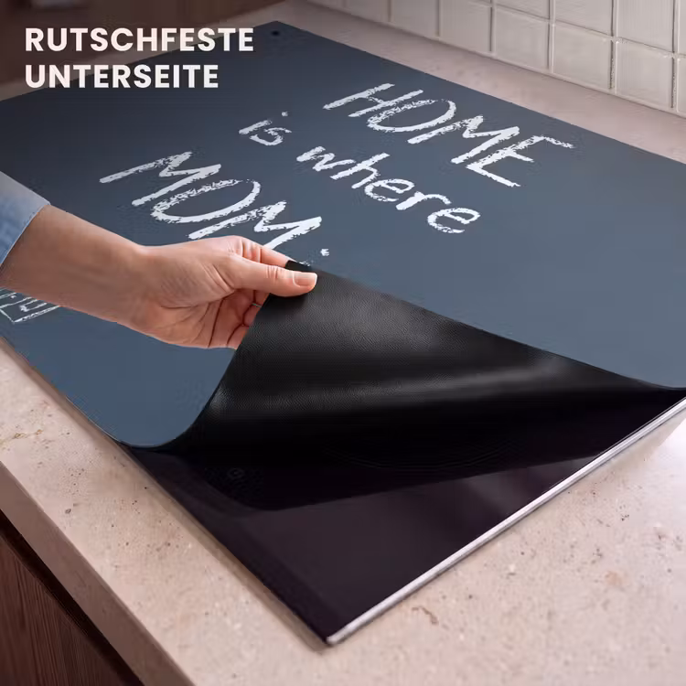 2-in-1 Herdabdeckplatte & Spritzschutz - Zitate - Zuhause ist, wo Mama ist - Sprichwörter - Mutter - Quotes - Home is where mom is - Spreuken - Moeder Inductie beschemer met haakjes klein