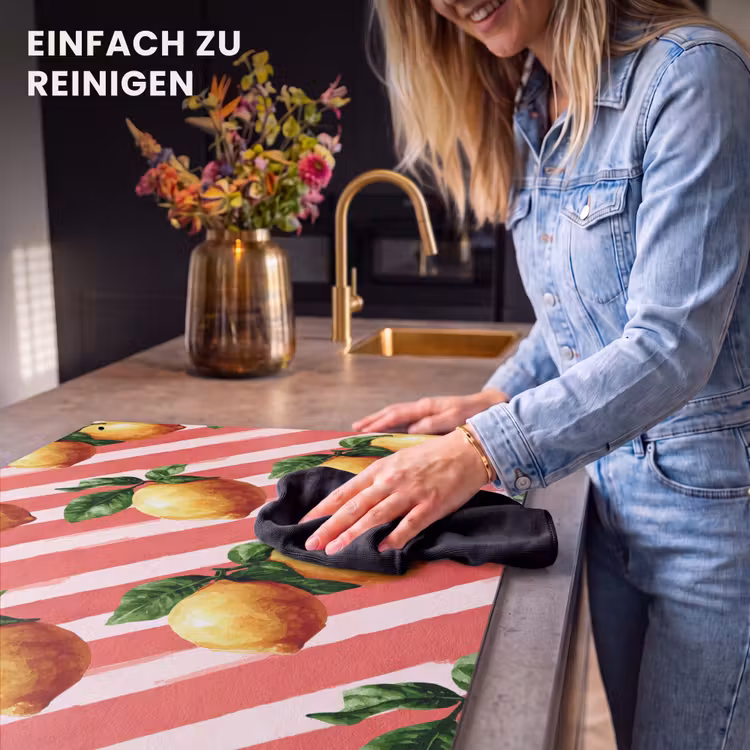 2-in-1 Herdabdeckplatte & Spritzschutz - Zitrone - Illustriert - Orange - Citroen - Geïllustreerd - Oranje Inductie beschemer met haakjes klein 777
