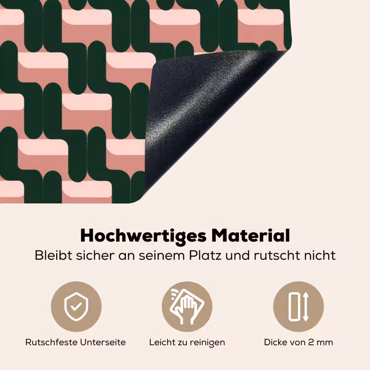 Vlechtpatroon - Groen - Roze - Geometrisch Inductie beschemer met haakjes klein 777 -ky-onderkant-de