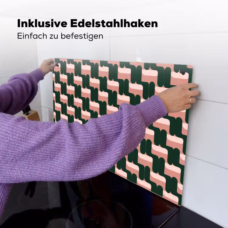 Vlechtpatroon - Groen - Roze - Geometrisch Inductie beschemer met haakjes klein 777 -ky-ophangen-de