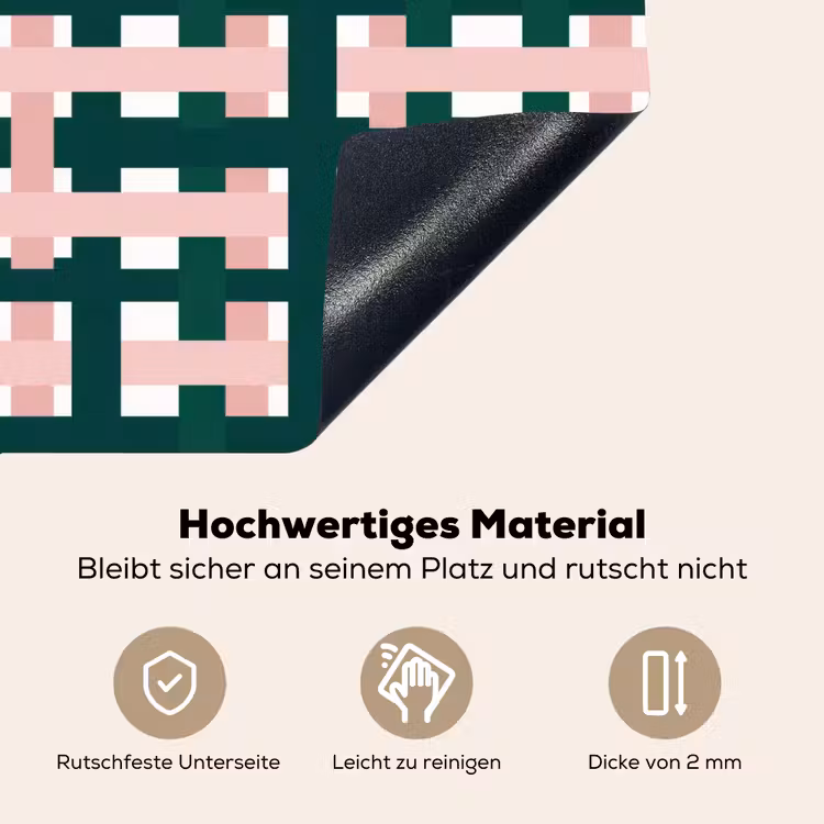 Vlechtpatroon - Groen - Roze - Grafisch Inductie beschemer met haakjes klein 777 -ky-onderkant-de