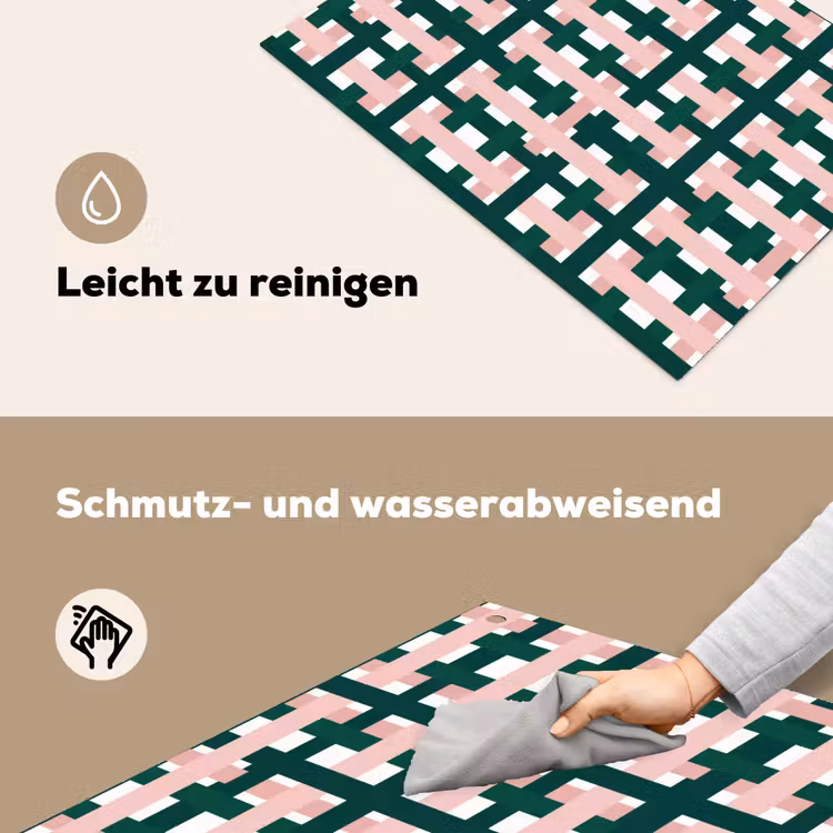 Vlechtpatroon - Groen - Roze - Grafisch Inductie beschemer met haakjes klein 777 -ky-schoon-de