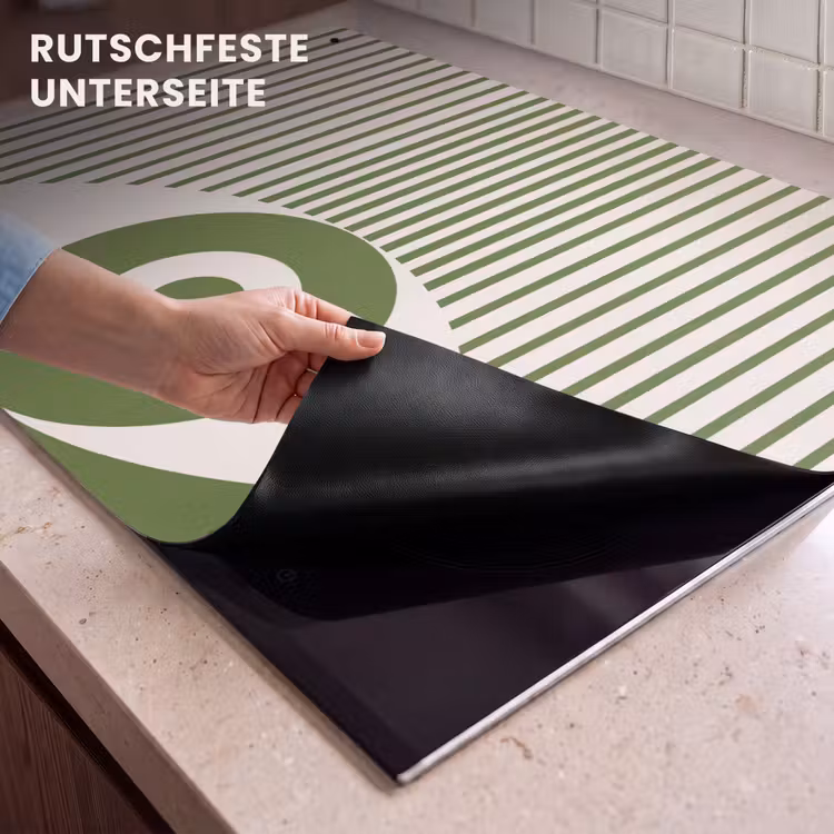 Abstract - Oog - Strepen - Modern - Groen Inductie beschemer met haakjes klein -ky-onderkant-de
