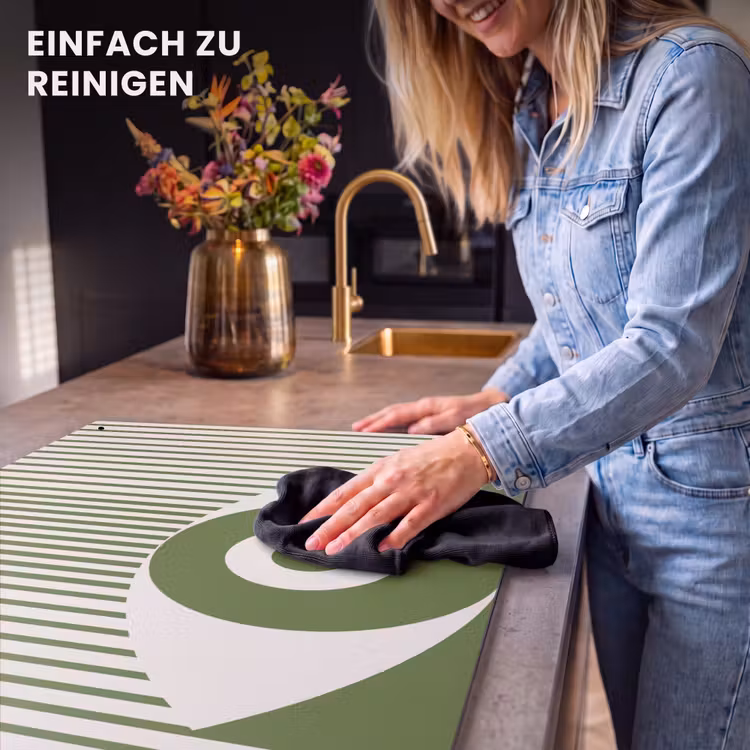 Abstract - Oog - Strepen - Modern - Groen Inductie beschemer met haakjes klein -ky-schoon-de