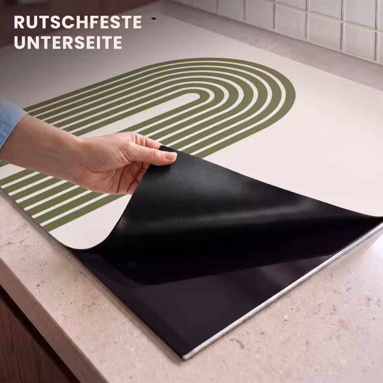 Abstract - Bogen - Modern - Groen - Kunst Inductie beschemer met haakjes klein -ky-onderkant-de