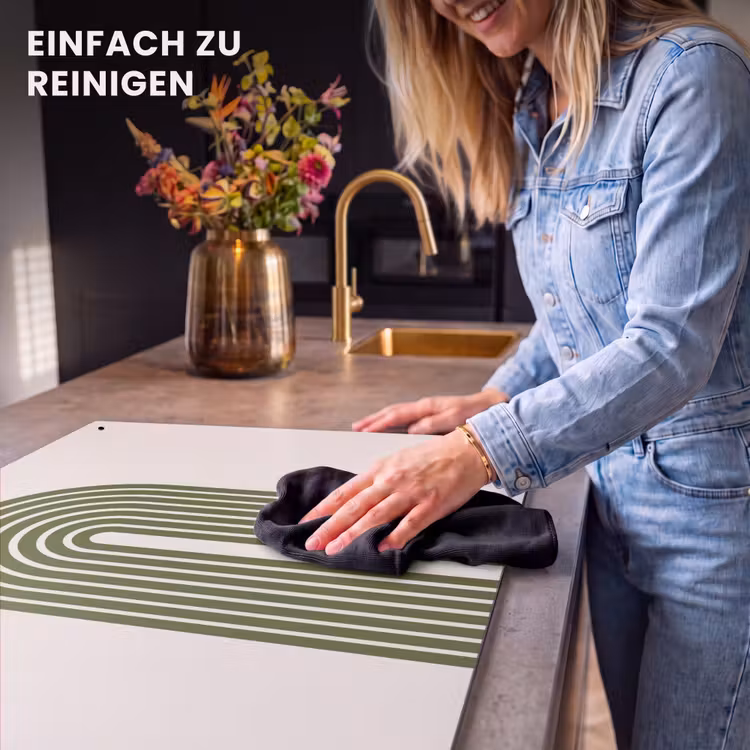 Abstract - Bogen - Modern - Groen - Kunst Inductie beschemer met haakjes klein -ky-schoon-de