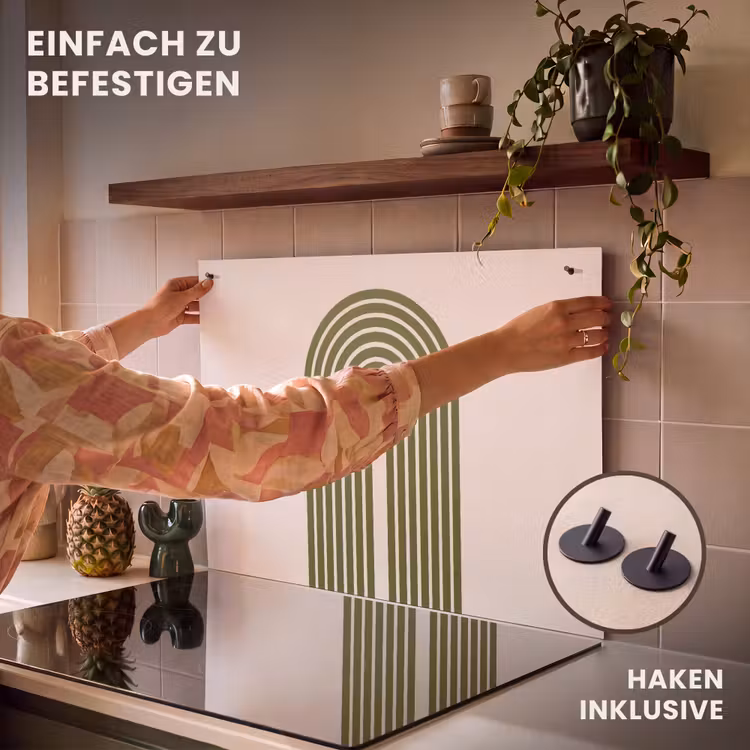 Abstract - Bogen - Modern - Groen - Kunst Inductie beschemer met haakjes klein -ky-ophangen-de