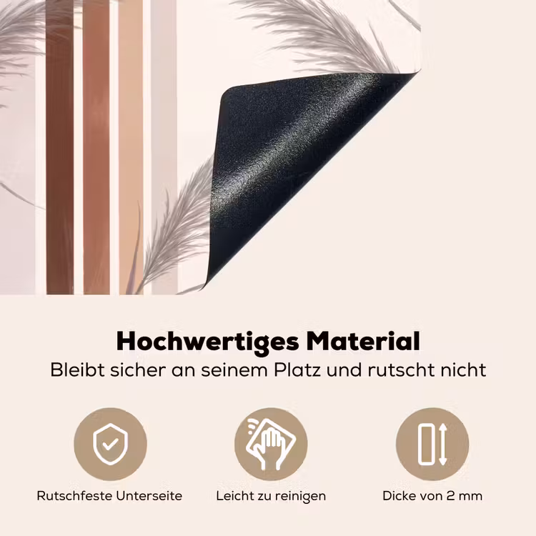 Abstract - Bogen - Plant - Boho - Beige Inductie beschemer met haakjes klein -ky-onderkant-de