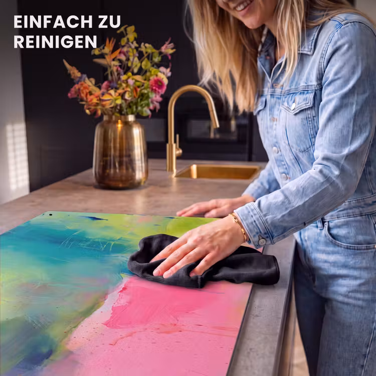 Abstract - Kleuren - Modern - Groen - Roze Inductie beschemer met haakjes klein -ky-schoon-de