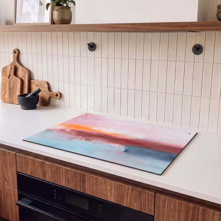 Abstract - Kleuren - Modern - Kunst - Roze Inductie beschemer met haakjes klein -sfeer1