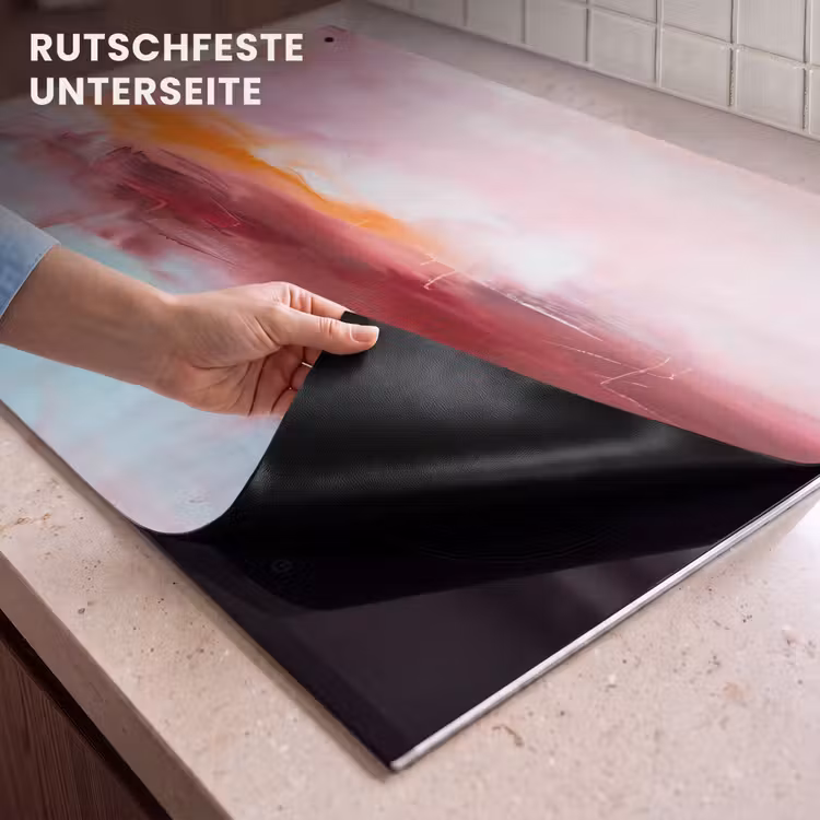 Abstract - Kleuren - Modern - Kunst - Roze Inductie beschemer met haakjes klein -ky-onderkant-de