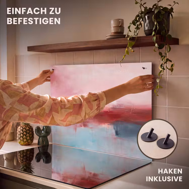 Abstract - Kleuren - Modern - Kunst - Roze Inductie beschemer met haakjes klein -ky-ophangen-de