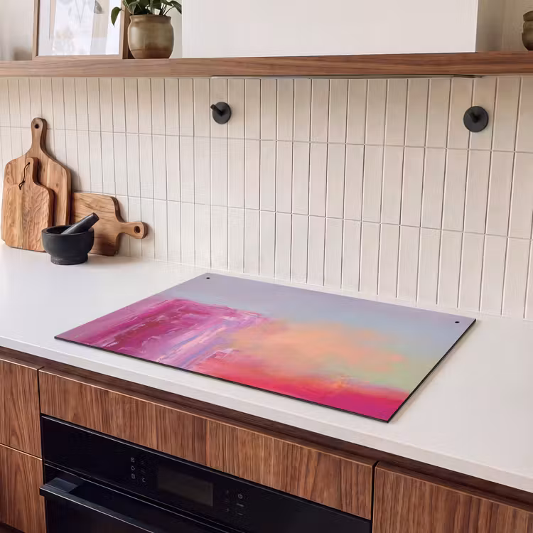 Abstract - Kleuren - Modern - Roze Inductie beschemer met haakjes klein -sfeer1