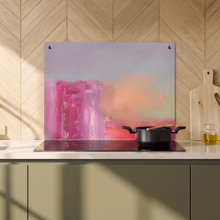 Abstract - Kleuren - Modern - Roze Inductie beschemer met haakjes klein -sfeer2