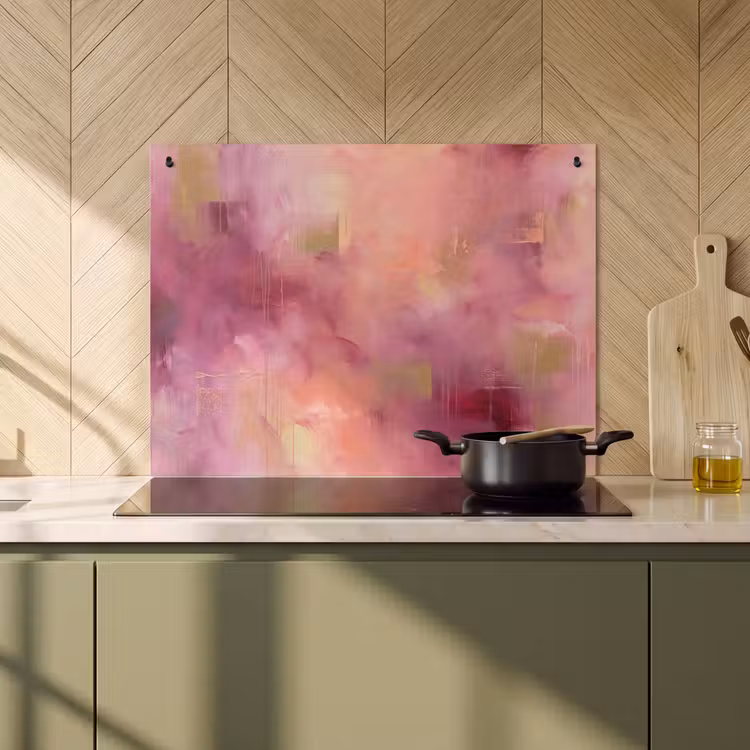 Abstract - Kleuren - Modern - Roze - Paars Inductie beschemer met haakjes klein -sfeer2