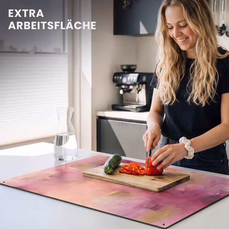 Abstract - Kleuren - Modern - Roze - Paars Inductie beschemer met haakjes klein -ky-usp-de