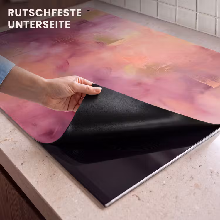 Abstract - Kleuren - Modern - Roze - Paars Inductie beschemer met haakjes klein -ky-onderkant-de