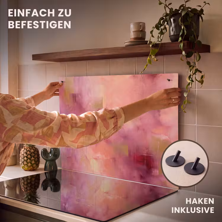 Abstract - Kleuren - Modern - Roze - Paars Inductie beschemer met haakjes klein -ky-ophangen-de